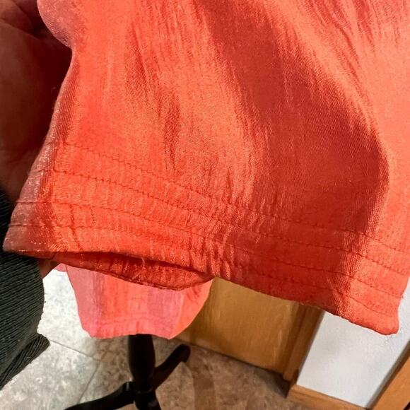 Ruby Rd. CORAL PINK shimmer women’s size 16 jacket. 3/4 sleeves, button down - Picture 11 of 12